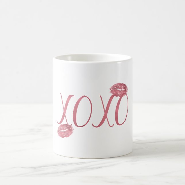 Caneca De Café Kisses XOXO Rosa (Centro)