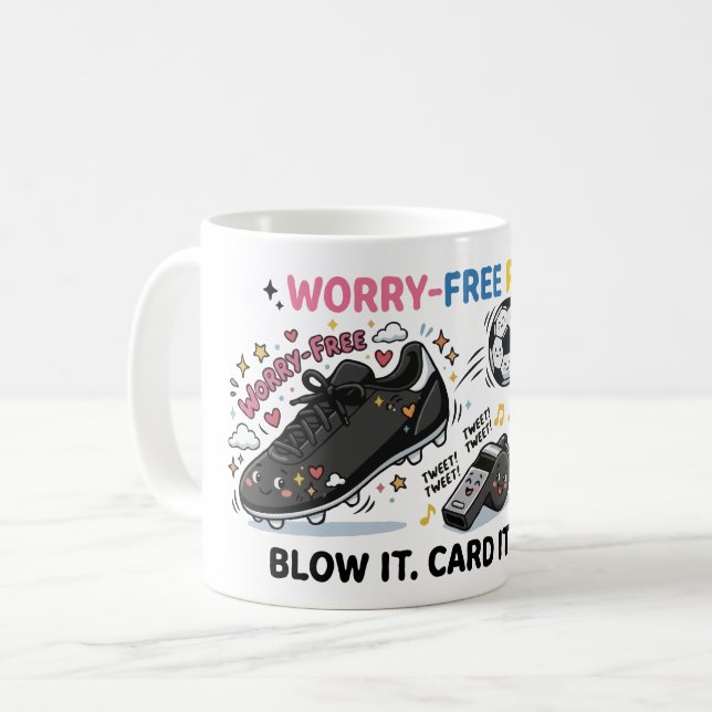 Caneca De Café Kit de Árbitro Sem Preocupações — Árbitro de Futeb (Frente Esquerda)