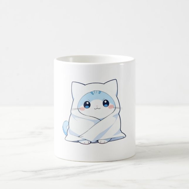 Caneca De Café Kit de Cobertor Aconchegante Gatinho Kawaii Design (Centro)