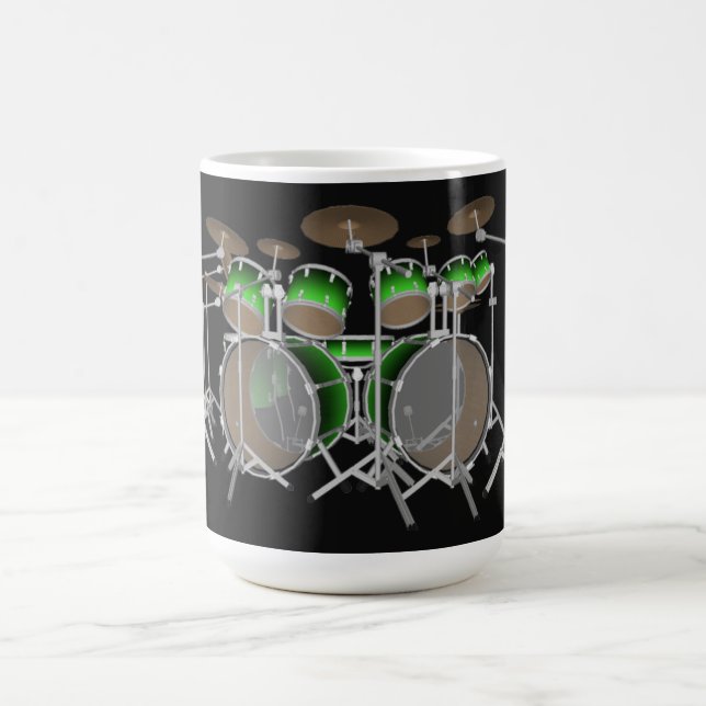 Caneca De Café Kit de tambor de 10 peças: Gradiente Verde: Mug De (Centro)