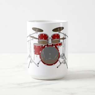 Caneca De Café Kit De Tambor De 5 Peças - Vermelho - Mug De Café 
