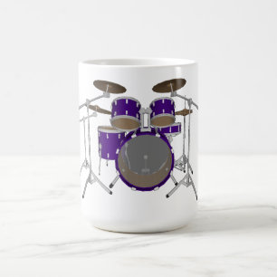 Caneca De Café Kit De Tambor De 5 Peças:Violeta: Mug De Café: C