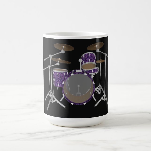 Caneca De Café Kit do tambor de jazz: Conjunto de tambores violet (Centro)