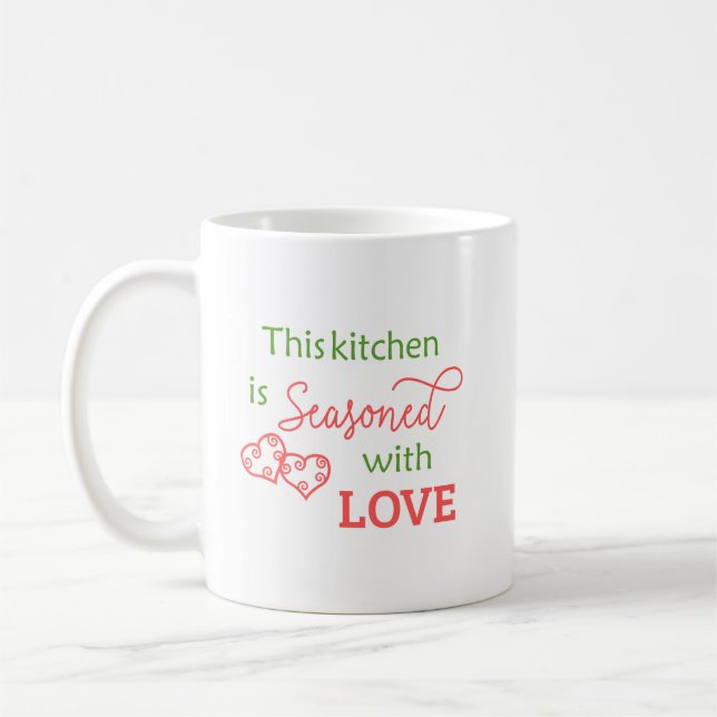 Caneca De Café Kitchee temperado com Design de Amor (Esquerda)