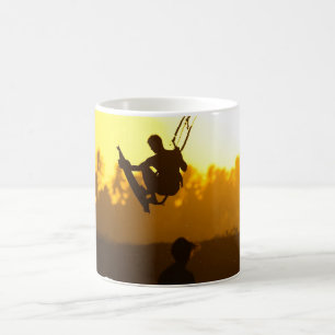 Caneca De Café Kite Surfing na Sunset Silhouette
