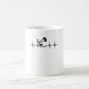 Caneca De Café Kitesurfer Heartbeat Kitesurfing Pulse Kiting