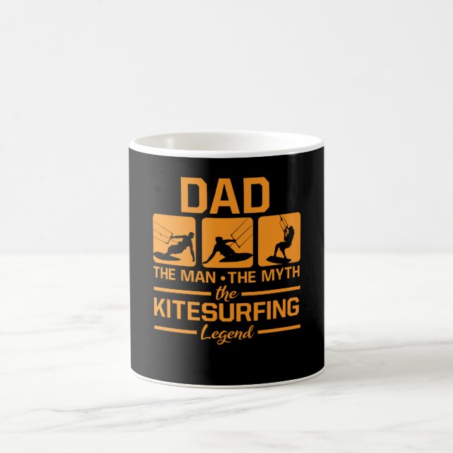 Caneca De Café Kitesurfing Legenda do Homem morto Mito (Centro)
