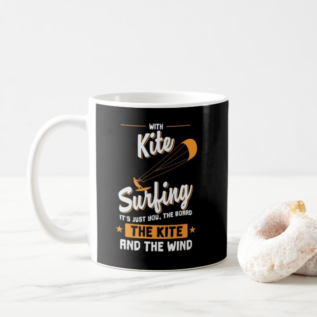 Caneca De Café Kitesurfing mit Board und Wind (Com Donut)