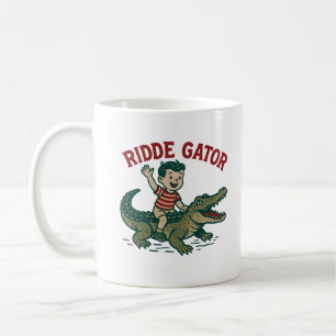 Caneca De Café Kitsch Vintage da Flórida Ridde Gator Réptil Retro