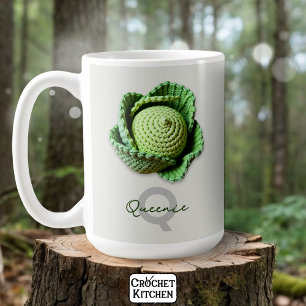 Caneca De Café Kitschy Modern Granny Garden Crochet Nome do Couba