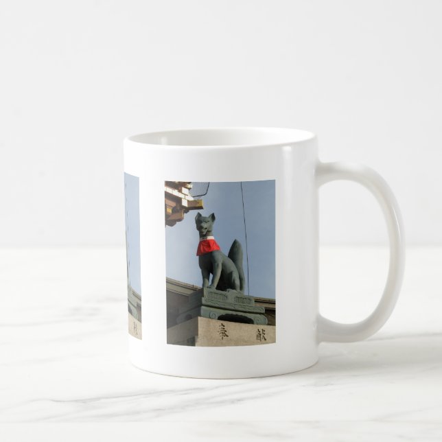Caneca De Café Kitsune キ ツ ネ (Fox) com Joia na Boca (Direita)