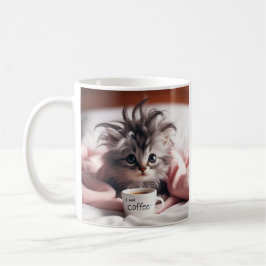 Caneca De Café Kitten acordando precisando de café.