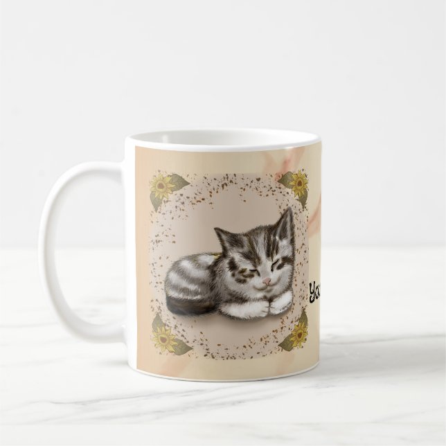 Caneca De Café Kitten Dormindo (Esquerda)