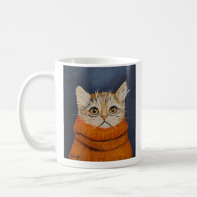 Caneca De Café Kitten Em Um Suéter - Mug De Café Para Pentes De G (Esquerda)