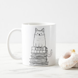 Caneca De Café Kitten on Books