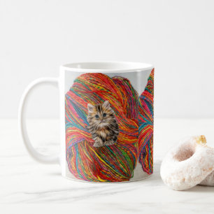 Caneca De Café Kitten Yarn Mug