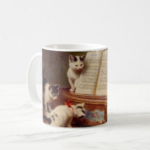 Caneca De Café Kittens e Piano