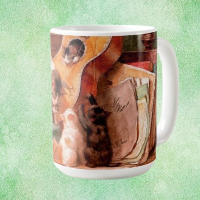 Caneca De Café Kittens e Violão - Os Músicos (Criador carregado)