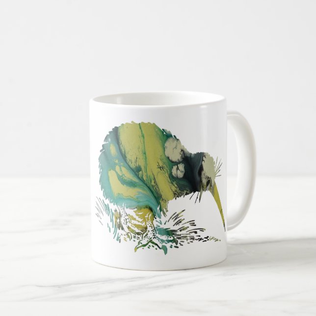 Caneca De Café Kiwi Bird Art (Frente Esquerda)