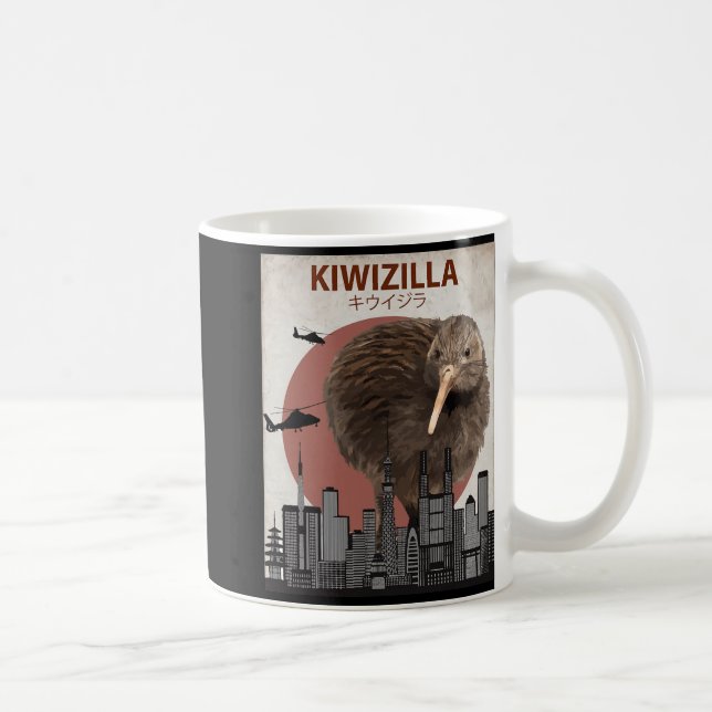 Caneca De Café Kiwizilla Funny Kiwi New Zealand Bird Lovers Gift  (Direita)
