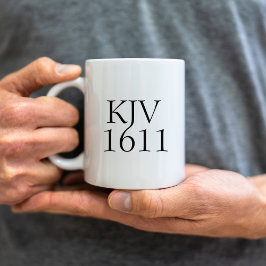 Caneca De Café KJV AV 1611 Tipografia Negra
