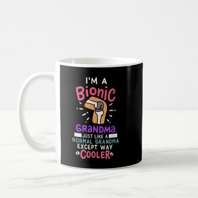 Caneca De Café Knee Replacement Bionic Grandma After Surgery Gift (Esquerda)
