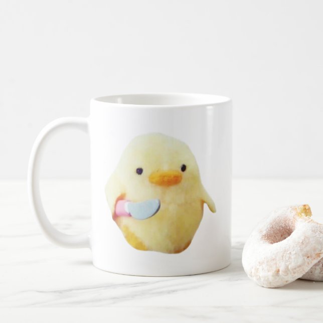 Caneca De Café Knife Duck Push Memória Mug Duplo Lado (Com Donut)