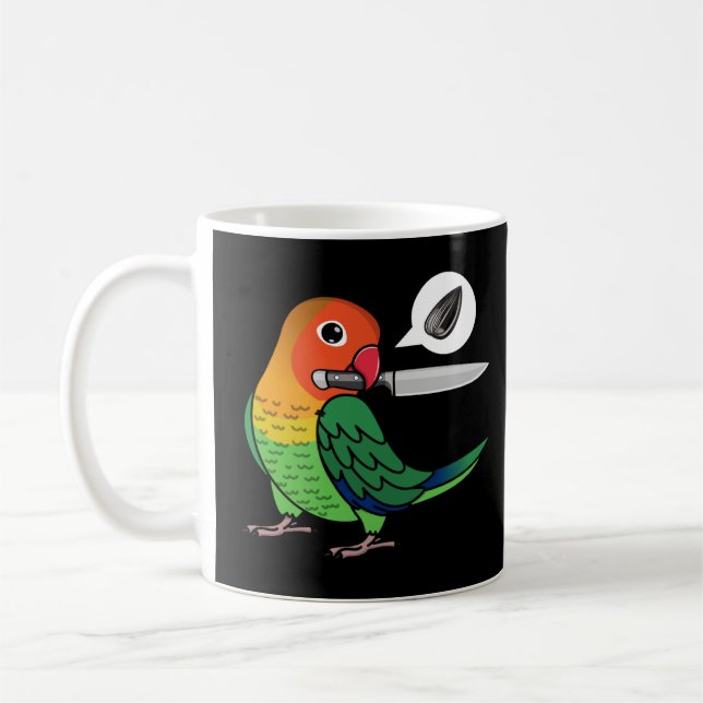 Caneca De Café Knife Parrot Quer Sementes I Fischers Lovebird (Esquerda)
