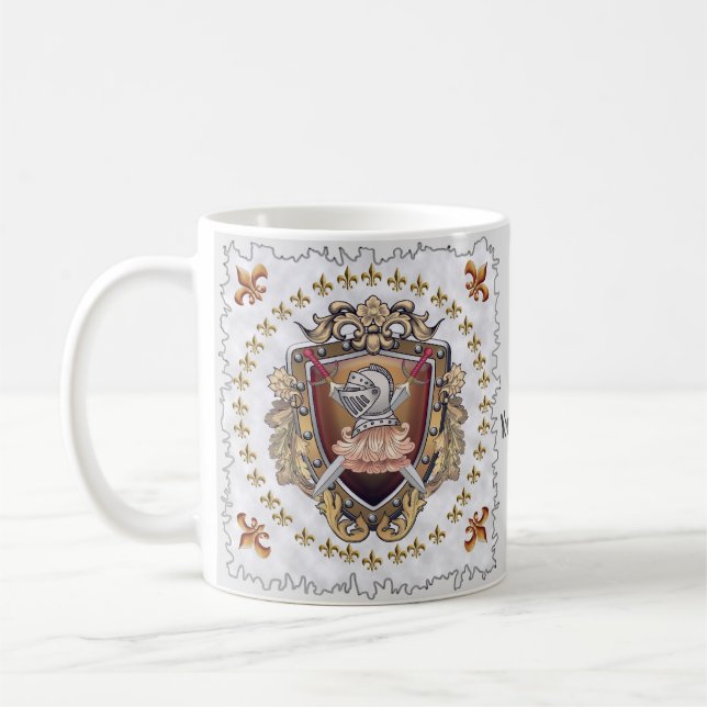 Caneca De Café Knight Shield Surname (Esquerda)