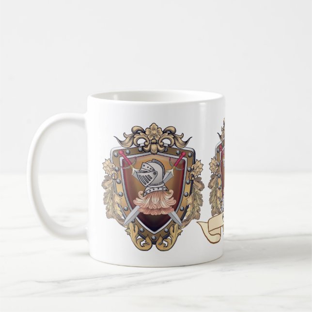 Caneca De Café Knight Shield Surname (Esquerda)