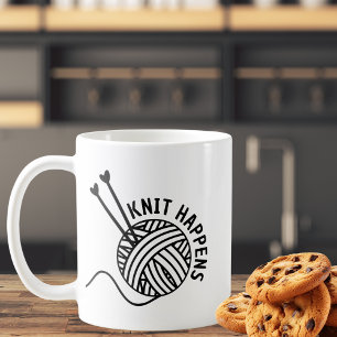 Caneca De Café Knit Engraçado Acontece