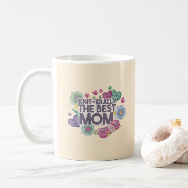 Caneca De Café Knit Realmente a Melhor Mãe (Com Donut)
