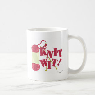 Caneca De Café Knit Wit Engraçado Knitter Hobby Cartoon Design