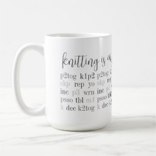Caneca De Café KNITTING É A MINHA SEGUNDA LÍNGUA, A Tall White Mu