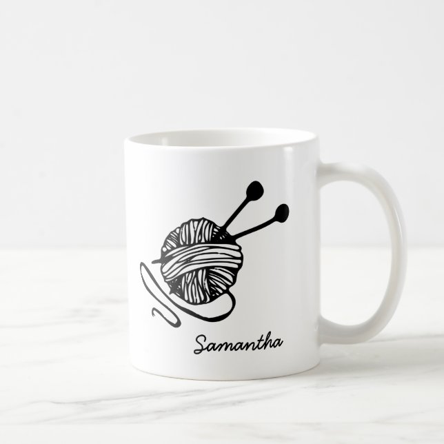Caneca De Café Knitting Personalizado Dom de Presente Personaliza (Direita)