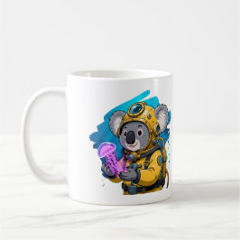 Caneca De Café Koala Deep Sea Diver Cute Cartoon Explorer