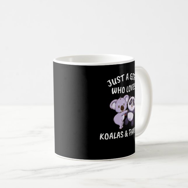 Caneca De Café Koala Gift Women Panda Girls Cute Koala e Pandas (Frente Esquerda)