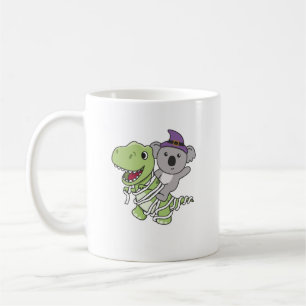 Caneca De Café Koala Happy Halloween T-rex Mummy Costume