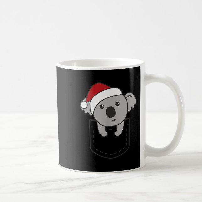 Caneca De Café Koala In Cket Christmas Cute Koala In Breast Cket  (Direita)