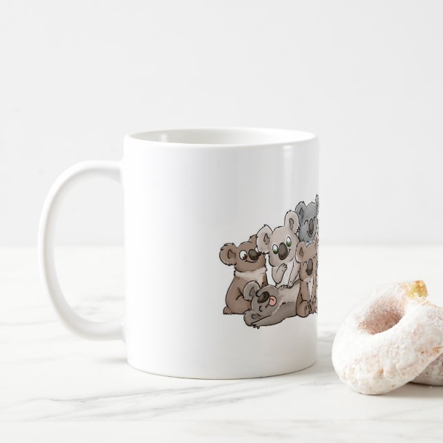 Caneca De Café Koalas bonitos (Com Donut)