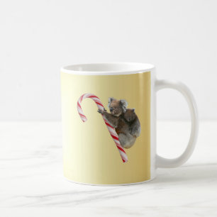 Caneca De Café Koalas de Natal em Candy Cane
