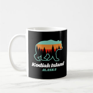 Caneca De Café Kodiak Island Alaska Retro Bear Gift