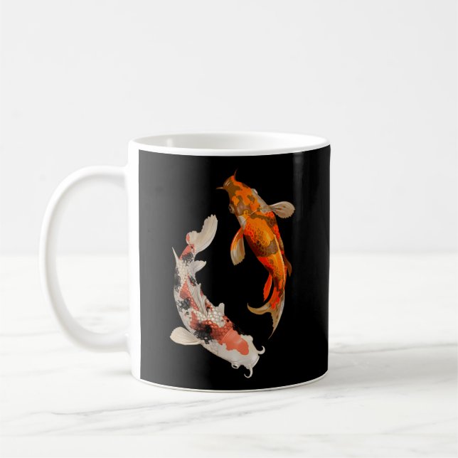 Caneca De Café Koi Fish Nishikigoi Yin Yang Carp (Esquerda)