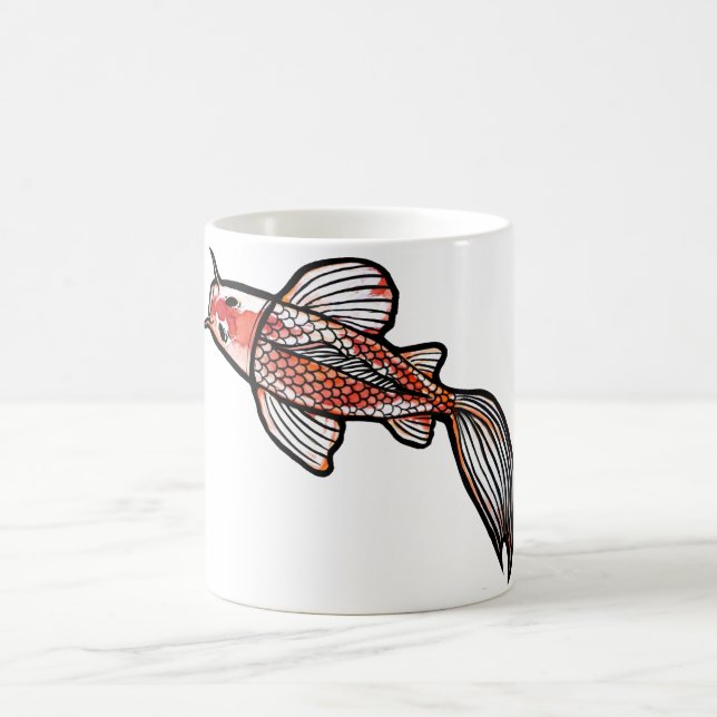 Caneca De Café Koi Pond Art Kois Fish Design Red Calico Koi (Centro)