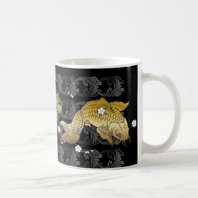 Caneca De Café Koi taça preto (Direita)