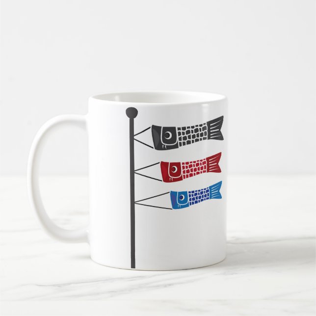 Caneca De Café Koinobori ou Carpas Bandeirolas (Esquerda)