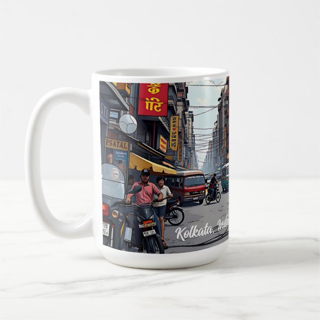 Caneca De Café Kolkata, Índia, centro Keepsasaur Souvenir (Esquerda)