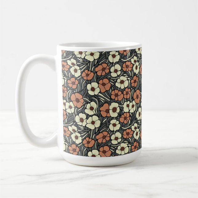Caneca De Café Koloman Moser Floral  (Esquerda)