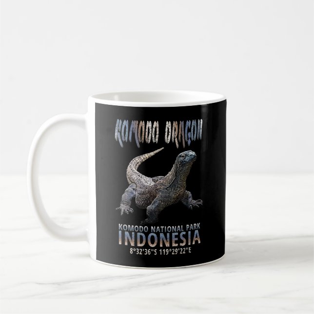 Caneca De Café Komodo Dragon - O maior Lizard do mundo. (Esquerda)