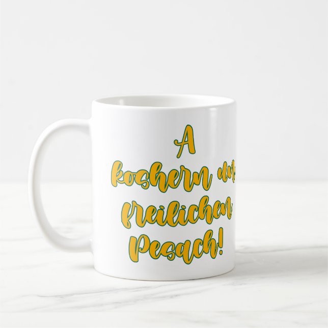 Caneca De Café Koshern Un Freilichen Pesach (Esquerda)
